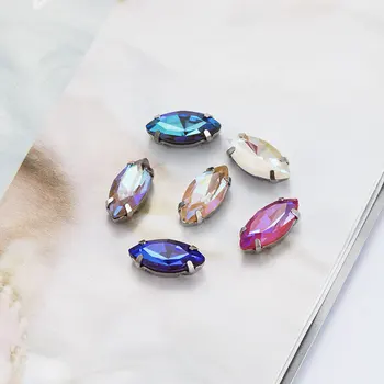 Astrobox nowe wysokiej jakości Navette Pazur kamień szyć na cyrkonie szkło Kryształ kamienie luźne koraliki DIY ubrania, biżuteria