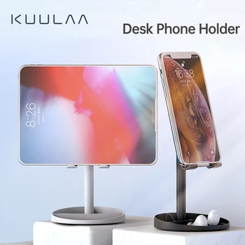 KUULAA Desk Phone Holder Tablet Holder uniwersalna podstawka do telefonu komórkowego iPhone 12 11 8 X XS iPad Air Plastic Stand Mount