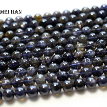 Meihan (1 Strand/set/20g) naturalny 6+-0,2 mm иолит gładkie okrągłe luźne koraliki do tworzenia biżuterii DIY