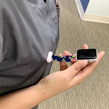 Broszka pasek do Apple Watch 6 / SE/5 / 4 nietoksyczny miękki pot-dowód pasek mc akcesoria do lekarza, pielęgniarki