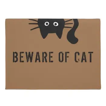 Gorąca zabawna czarny kot drzwi mata wejście nowość uważaj kot kotek witamy dywaniki ładny modny dywan dywan dla zwierząt Pet lover domu