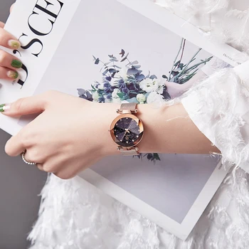 2020 WWOOR nowa moda gwiaździste niebo damskie zegarek luksusowej marki zegarków Diament, kwarc różowy, złoty zegarek kobiet dorywczo zegarki damskie zegarki