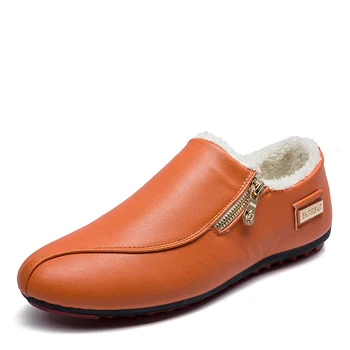ZYYZYM męska Casual buty skóra wiosna jesień Zip styl Casual buty mokasyny męskie moda tendencja sztuczna skóra Falts buty mężczyźni