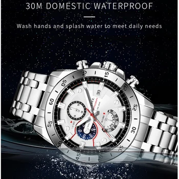 SMAEL Fashion Mens Zegarki Top Luxury Brand Business Stainless Steel Quartz Watch Men Casual Wodoodporny Sport Date Chronograph