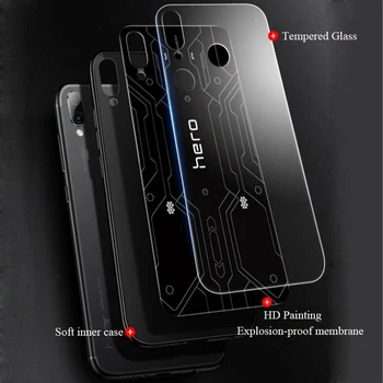 Aixuan Case For Xiaomi Redmi Note 7 Cases For Red Rice Case barwione szkło hartowane Silikonowa pokrywka Hongmi Note 7 Pro