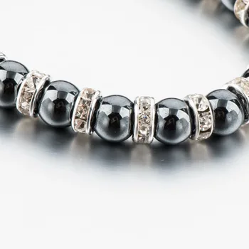 CHICVIE Tybetański srebrny kolor czarny kamień Strand bransoletka dla mężczyzn kobiet handmade zroszony z kamieniami biżuteria bransoletka Sbr160115