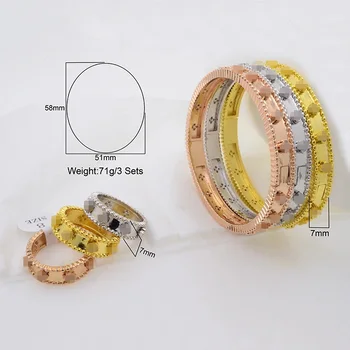 Moda klasyczny znane marki bransoletka trzy kolory wyposażenia sprzedaży Miedzi Cyrkon bransoletka z pierścieniem zestaw B0651