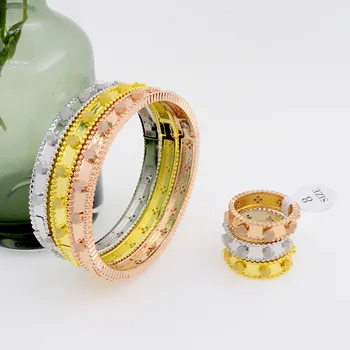 Moda klasyczny znane marki bransoletka trzy kolory wyposażenia sprzedaży Miedzi Cyrkon bransoletka z pierścieniem zestaw B0651