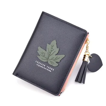 Nowy portfel damski studentka krótki zamek błyskawiczny torebki Carteira moda arkusz frędzlami portfel mały portfel kobieta Portefeuille Femme