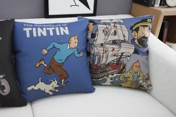 Europejski Tintin kreskówka poszewka home poduszka dekoracyjna poszewka pościel poszewka cojines decorativos para sofa
