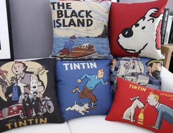 Europejski Tintin kreskówka poszewka home poduszka dekoracyjna poszewka pościel poszewka cojines decorativos para sofa