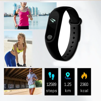 M2 Smartwatch Sports Step ciśnienie krwi, rytm serca inteligentny krokomierz bransoletka Mężczyźni Kobiety wielofunkcyjny zegarek Reloj inteligente