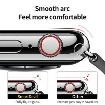 SmartDevil pełne pokrycie folia ochronna do mc se 6 5 4 40 mm, 44 mm, miękka folia do Apple Watch 3 2 1 38 mm 42 mm
