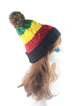 Bob Marley Rasta Rasta garbić Beanie czapka, ciepły beret czapka zima reggae kolorowa smuga hip-hop baggy