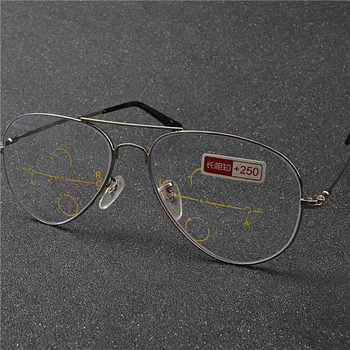 Bardzo lekkie okulary bez oprawek Smart zoom Titanium progressive multifocal obiektywy okulary do czytania Mężczyźni Kobiety starczowzroczność nadwzroczność FML