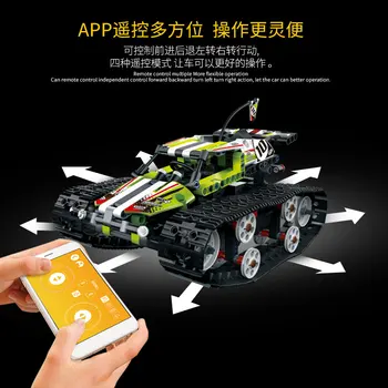 13023 13024 kompatybilny z 42065 Technic Remote Control Kids Toys RC Track Race Car Building Block App Programmable Brick MOC