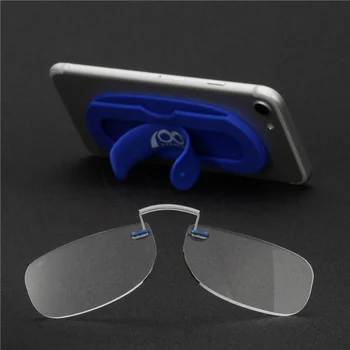 Kobiety mężczyźni mini nos klip na okulary do czytania cienkie elastyczne czytelnicy przenośny portfel optyka z przyporządkowanymi podkładkami etui na okulary