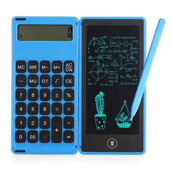 Nowy 6-calowy LCD tablet do pisania cyfrowy notatnik do rysowania wyświetlacz cyfrowy, składany kalkulator z rysikiem kasowanie przycisku blokady funkcji
