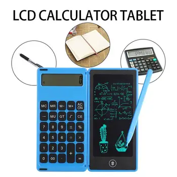 Nowy 6-calowy LCD tablet do pisania cyfrowy notatnik do rysowania wyświetlacz cyfrowy, składany kalkulator z rysikiem kasowanie przycisku blokady funkcji