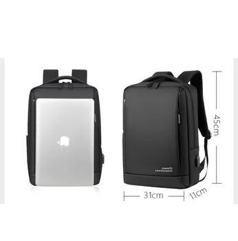 2019 biznes plecak na laptopa 15,6 cali moda wodoodporny Oxford tkanina nastolatki dla mężczyzn plecak USB ładowanie torba podróżna