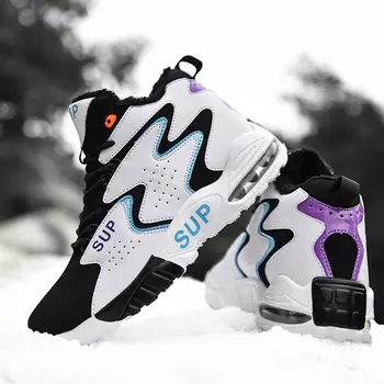 Wysokie męskie buty do biegania unisex buty na poduszce powietrznej zimowe buty sportowe dla mężczyzn Air Sole platforma buty sportowe duże rozmiary B35