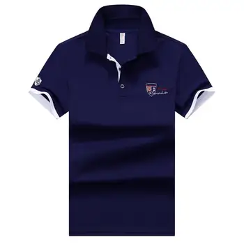 Koszulka polo Mężczyźni lato Nowy jednolity kolor mężczyźni krótki rękaw koszulka polo casual męskie włókien syntetycznych haft biznes męski top 633