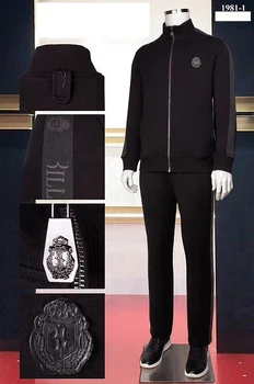 Miliarder odzież sportowa gruby zestaw mężczyźni 2020 nowa zimowa moda haft bawełna zamek błyskawiczny Anglia wysokiej jakości rozmiar europejski