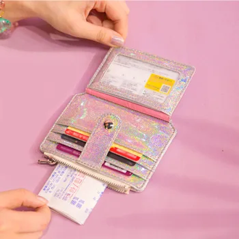 Najnowszy uchwyt karty mini przednie kieszenie, portfel genialny portfel na monety do podróży na świeżym powietrzu