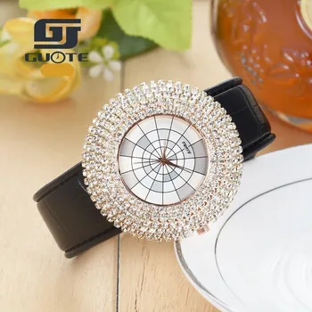 GUOTE luksusowej marki damskie skórzane zegarek analogowy kwarcowy zegarek damski modne dorywczo zegarki sportowe, zegarki Montre Femme Reloj Mujer