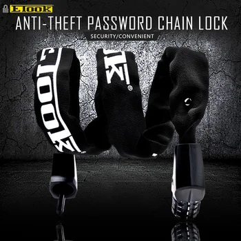 ETOOK Chain Lock Anti Theft Bike Chain Lock 4 cyfrowy kombi kod hasło skuter z blachy ze stopu MTB Road Bike Lock ET465 HOT