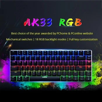 AK33 82 klawisze angielska klawiatura komputerowa USB, przewodowa, mechaniczna klawiatura do gier RGB LED programowalna ergonomiczna klawiatura