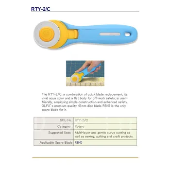 Wielka Promocja!!!! 45 mm obrotowy nóż RTY-2/C do prawdziwej olfa dobrej jakości nowy typ olfa RTY-2 / C profesjonalna maszyna do szycia elektryczna
