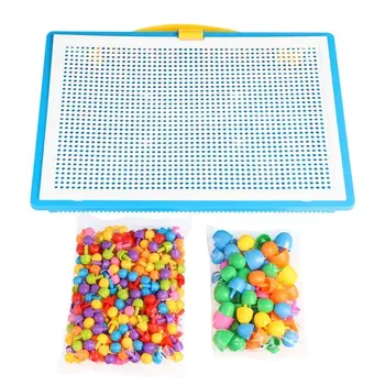 296 Grzyb paznokci puzzle edukacyjne, dydaktyczne gry logiczne DIY plastikowe Flashboard dla dzieci zabawki edukacyjne losowy kolor