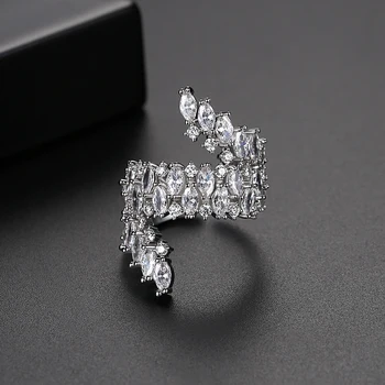 LUOTEEMI nowy Vintage regulowany palec pierścienie dla kobiet moda biżuteria Wieczorny koktajl Anel Leaf Open Bague Bijoux prezent na boże Narodzenie