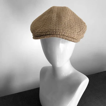 2019 Nowa jesień zima męskie kapelusze berety brytyjski zachodni styl wełna zaawansowane płaski bluszcz pokrywa klasyczny Vintage rozmiar beret S-XL BLM110