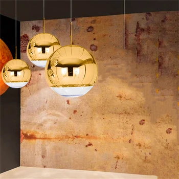 Nordic LED Glass Ball lampa wisząca złoto srebro loft Hanglamp restauracja oświetlenie wewnętrzne dekoracje wiszące lampy kuchenne, lampy