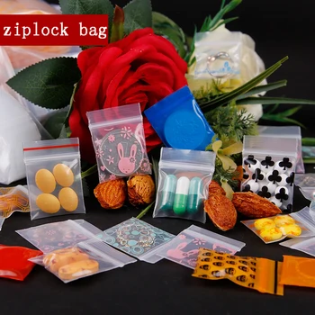 Grube 0.24 mm 3X4cm mini słodkie tanie plastikowe torby druku zamek błyskawiczny Woreczku opakowania z tworzyw sztucznych torby, biżuteria cukierki tabletki pakiet