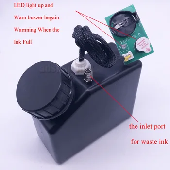 Drukarka UV 250 ml zużyty wkład zbiornik na zużyty tusz płynny czujnik sygnalny z brzęczykiem led Sub Ink Full Warning Sub Tank