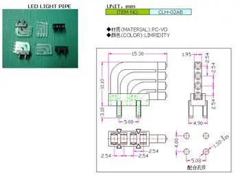 100pcs przezroczysta świetlna rura prostokątna wskaznikow CLH-02AB Led dioda LED rurka klosz