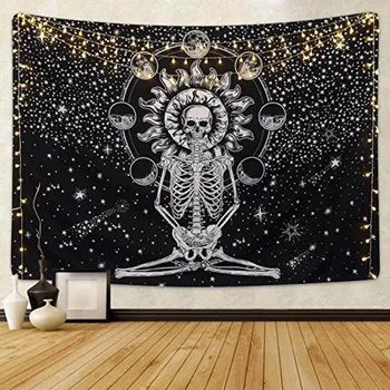 Estetyczny anime gobelin ścienny Bóg Słońca szkielet drukowany na ścianie gobelin domowe dekoracja sypialni 0.75*1/1.3*1.5/1.5*2 m 1 szt.