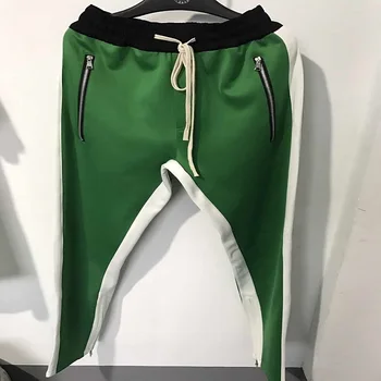 2017 nowa moda 3 kolory elastyczny pas męskie i damskie sportowe spodnie do kostki zamek stożkowe sportowe spodnie dla mężczyzn kieszeń zapinana na zamek, spodnie