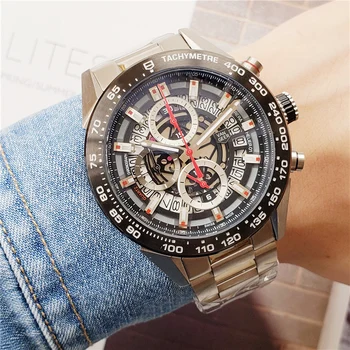 Najlepsze luksusowe markowe zegarki 1:1 ten sam projekt mężczyzna zegarka mężczyzna najwyższej jakości kwarcowy zegarek AAA jakości zegarek ze stali nierdzewnej stoper