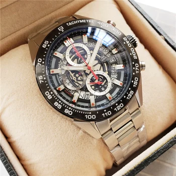 Najlepsze luksusowe markowe zegarki 1:1 ten sam projekt mężczyzna zegarka mężczyzna najwyższej jakości kwarcowy zegarek AAA jakości zegarek ze stali nierdzewnej stoper
