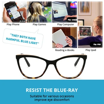 Pro Acme Cat Eye Blue Light Frame Blocking Glasses for Women Computer Gaming Okulary UV Protection Clear Optical Frames PC1657