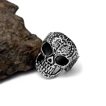 ZORCVENS ze stali nierdzewnej czaszka pierścień dla mężczyzn Rocznika gothic fajne punk rowerzysta grupa biżuteria