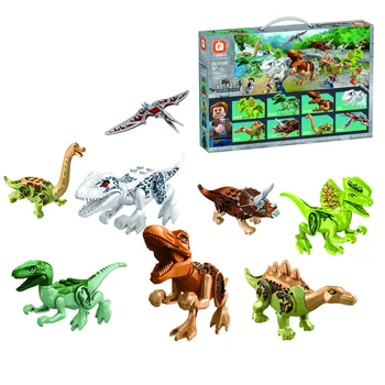 LegoINGlys dinozaury zabawki dla dzieci klocki zestaw mini figurki cegły chłopiec welociraptor Tyranozaur Jurajski świat dinozaurów