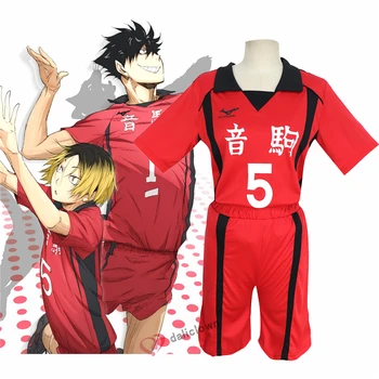 Anime Haikyuu Nekoma High School #5 Kenma Kozume Kuroo Tetsurou Cosplay Kostium Jersey Sportowa Forma