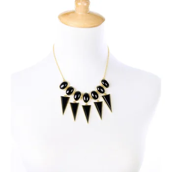 Vintage czarny trójkąt geometryczny naszyjnik naszyjnik nowy wniosek biżuteria 2016 Nowa moda bib Naszyjnik dla kobiet