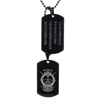 Spersonalizowane mężczyźni czarny pies ID tag naszyjnik niestandardowe grawerowane wojskowe wojskowe Tagi napis Nazwa biżuteria ze stali nierdzewnej