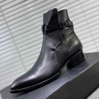 2020 Nowa moda luksusowe buty Damskie projektanci stretch tkaniny Slip-On okrągły nosek kopyta, obcasy Wysokie (3 cm-5 cm) kostkę Damskie buty